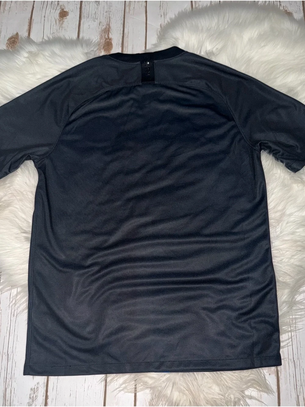 Jordan Black PSG Jersey with Blue-White-Red Stripe